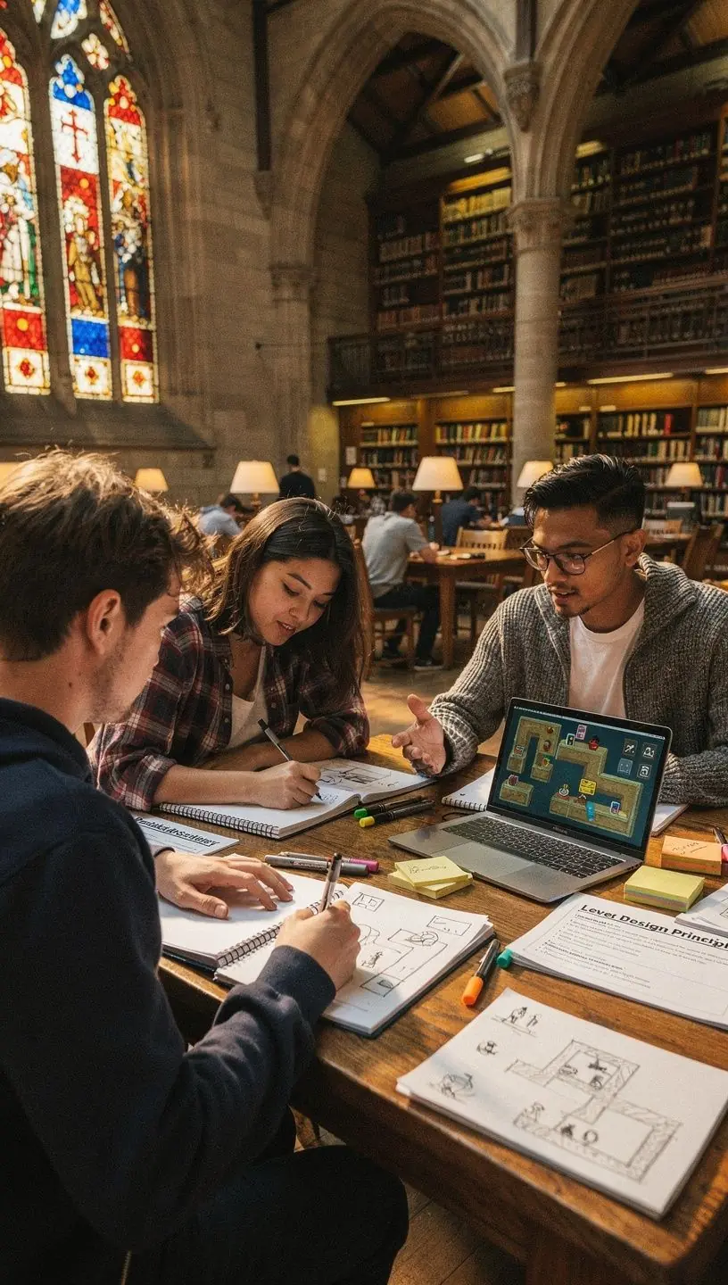 Videójáték prototípus, amelyet egy diák mutat be a csoportnak.