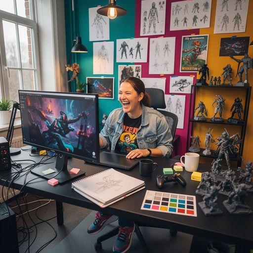 Játék szintjeinek tervezése, látható térképek és szintek az asztalon.